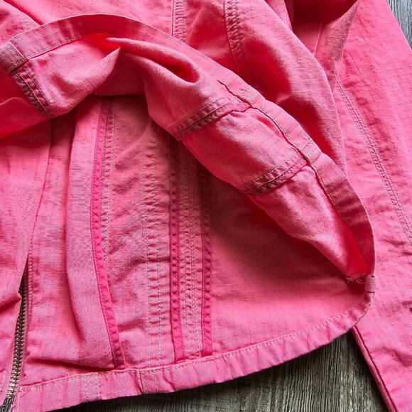 Maurices Utility Jacket Pink Womens Size Large Zip Up Pockets Sleeves Snaps - Picture 13 of 13